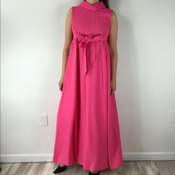 Vintage Dresses & Skirts - VINTAGE 60’s Priscilla of Boston Retrorun Pink Formal Bridesmaid Gown Dress